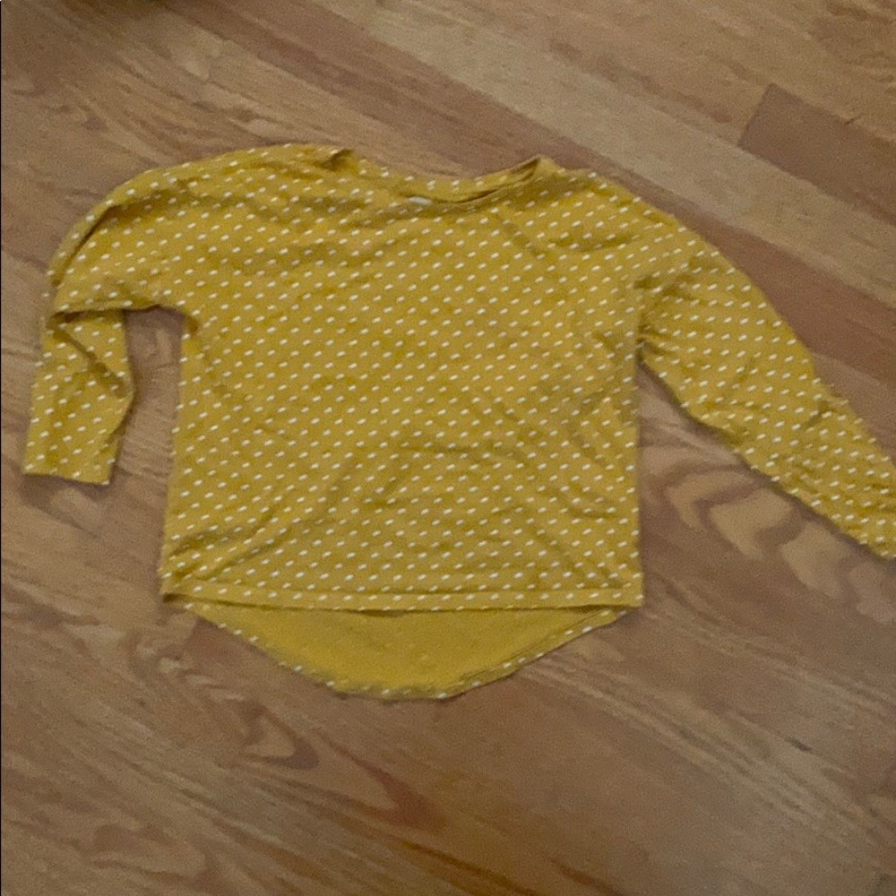 Old navy Little girls mustard polka dot tshirt